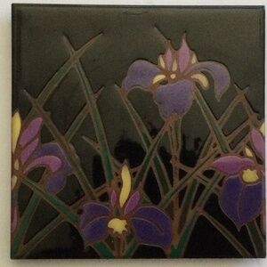 KALA KOA Tiles of HAWAII Handpainted IRISES by Jeffrey & Rina Chee